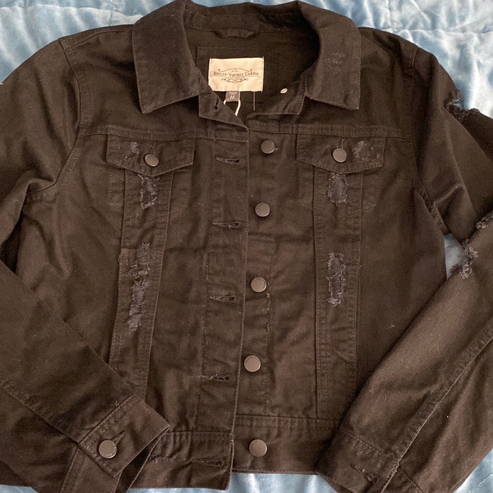 Distressed black jacket
